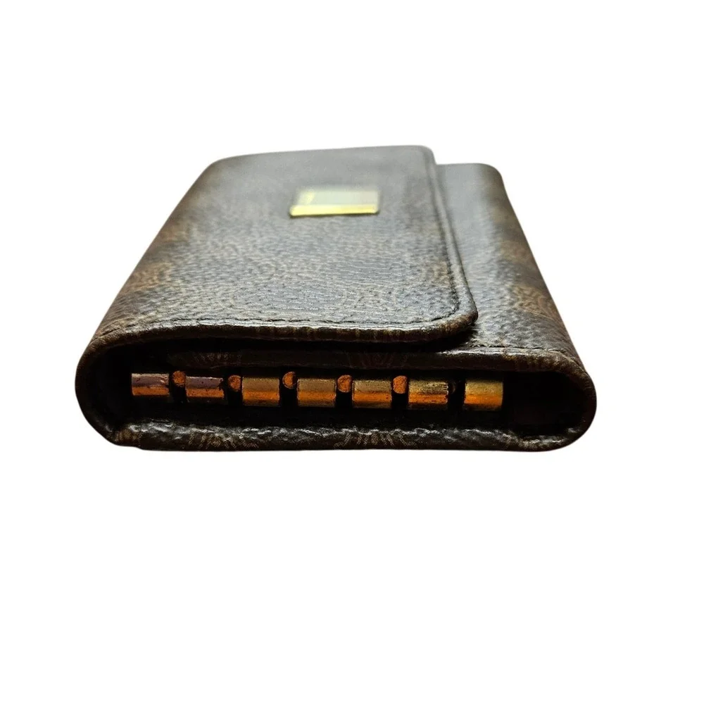Vintage Celine Macadam Canvas 6 Key Holder Case Wallet Brown Leather Italy Auth - Picture 6 of 9